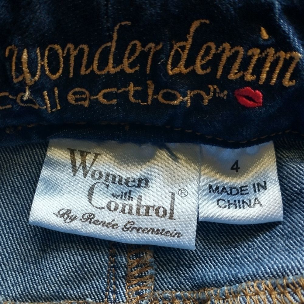 Renee Goldstein Wonder Denim Jeans Sz 4 Women With Control Blue Stretch Jeggings - Picture 8 of 16